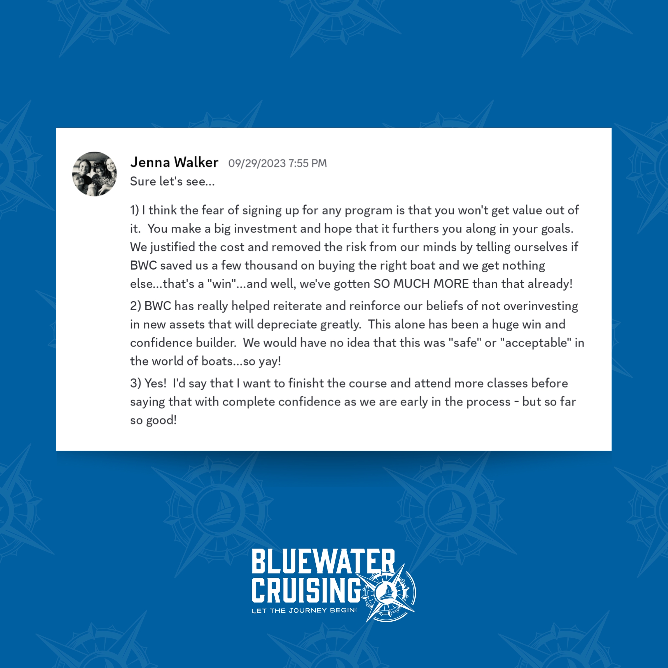 Jenna Walker testimonial