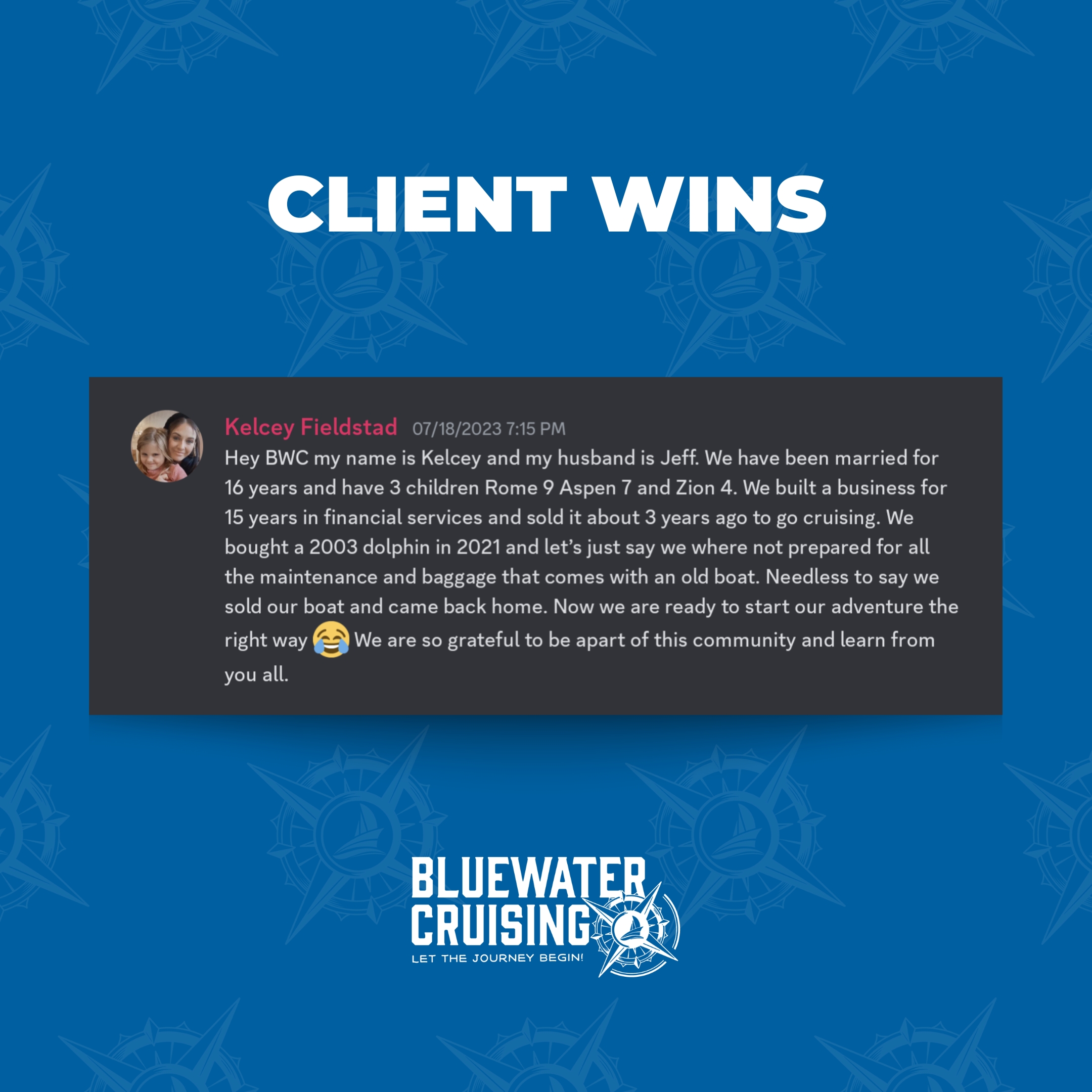 Kelcey Fieldstad testimonial