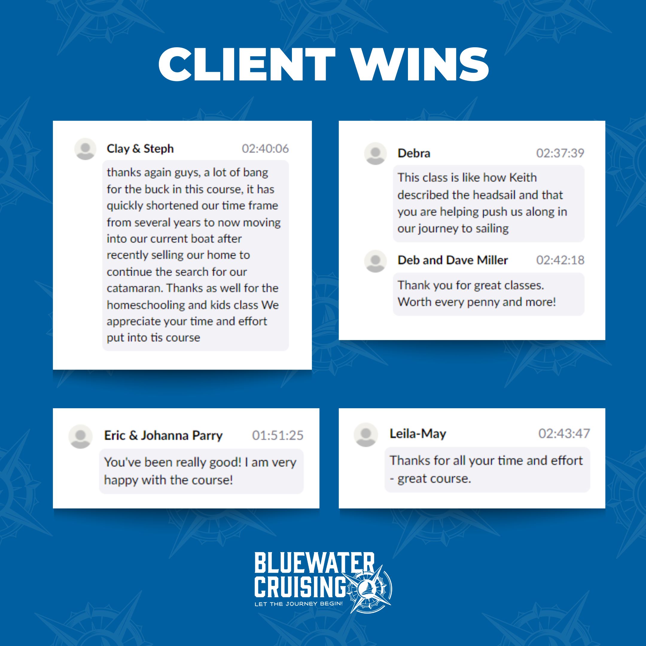 Client testimonials